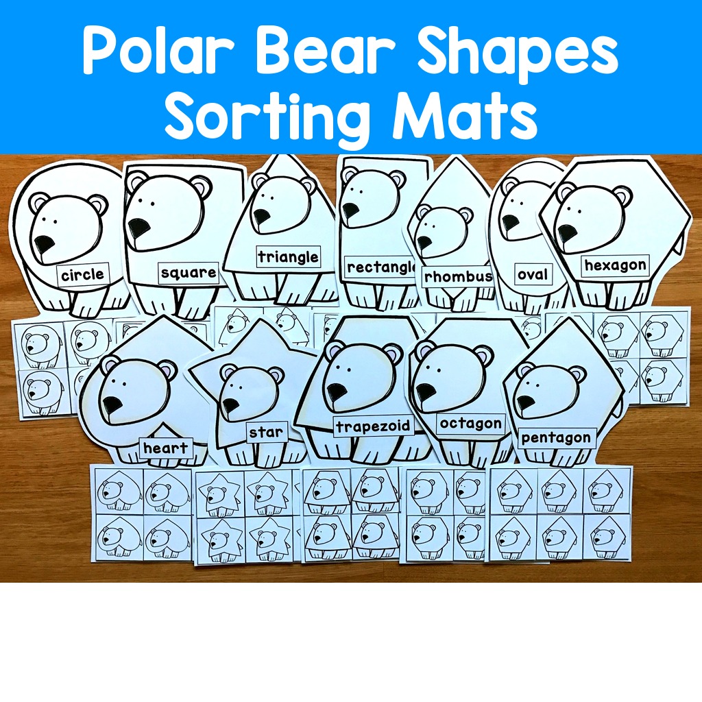 Polar Bear Shapes Sorting Mats