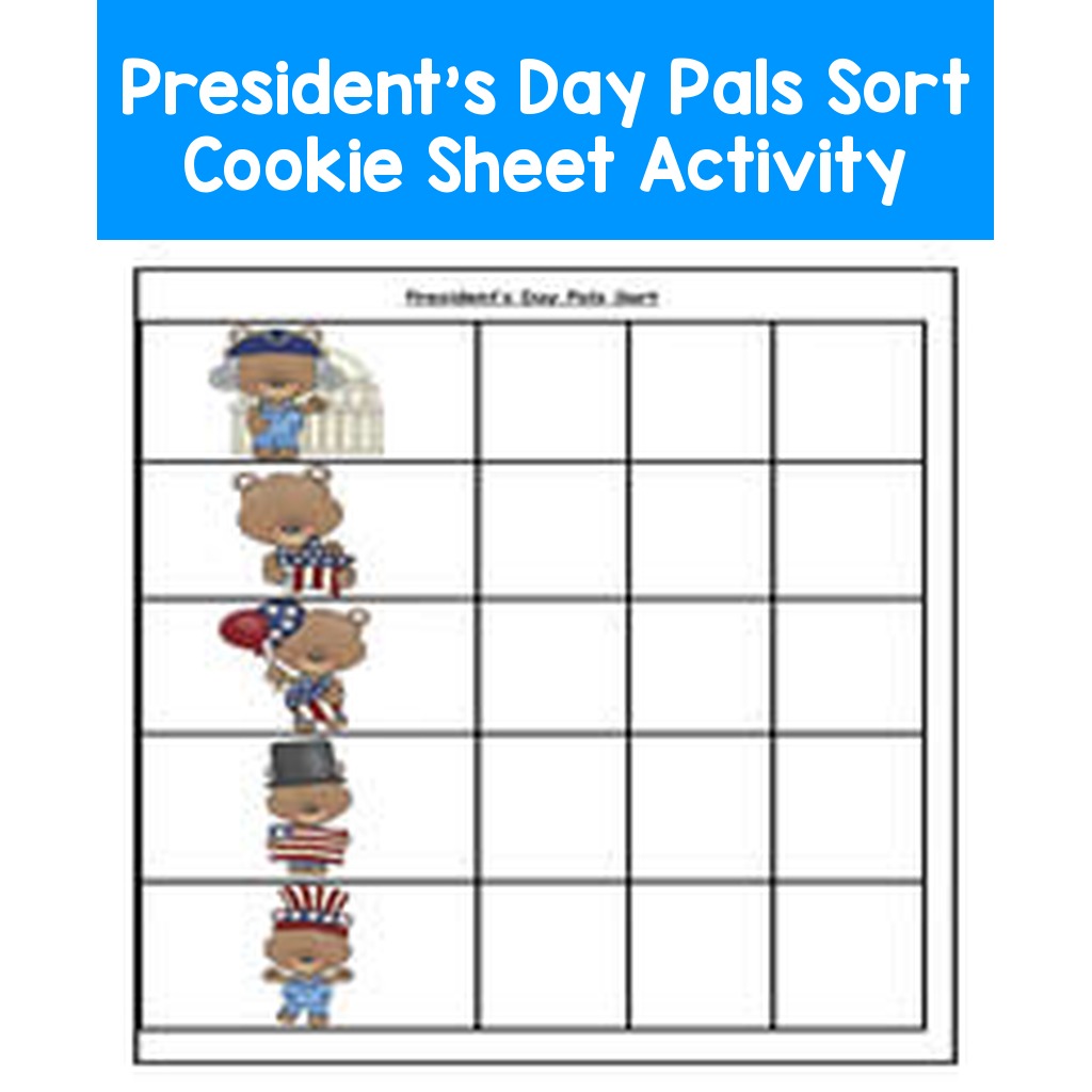 President's Day Pals Sort Cookie Sheet Activity