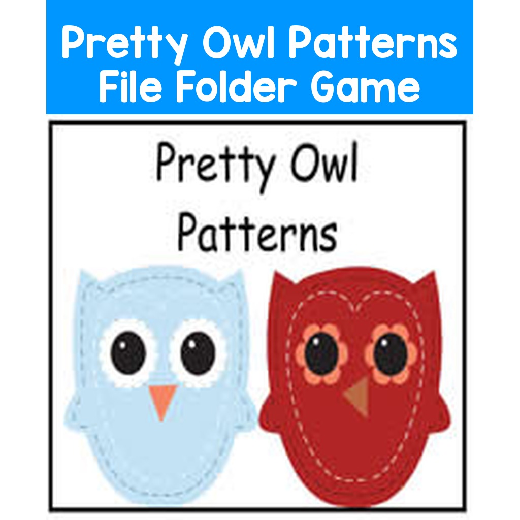 Pretty Owl Patterns File Folder Game