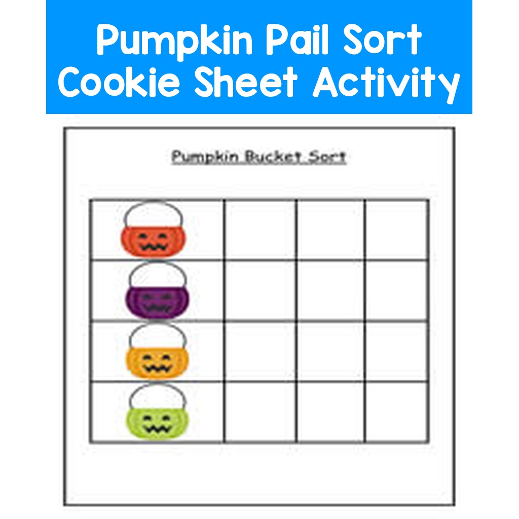 Pumpkin Pail Sort Cookie Sheet Activity