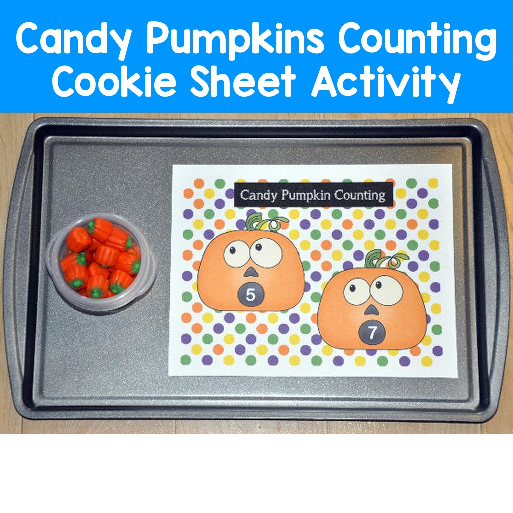 Candy Pumpkins Counting Cookie Sheet Activity