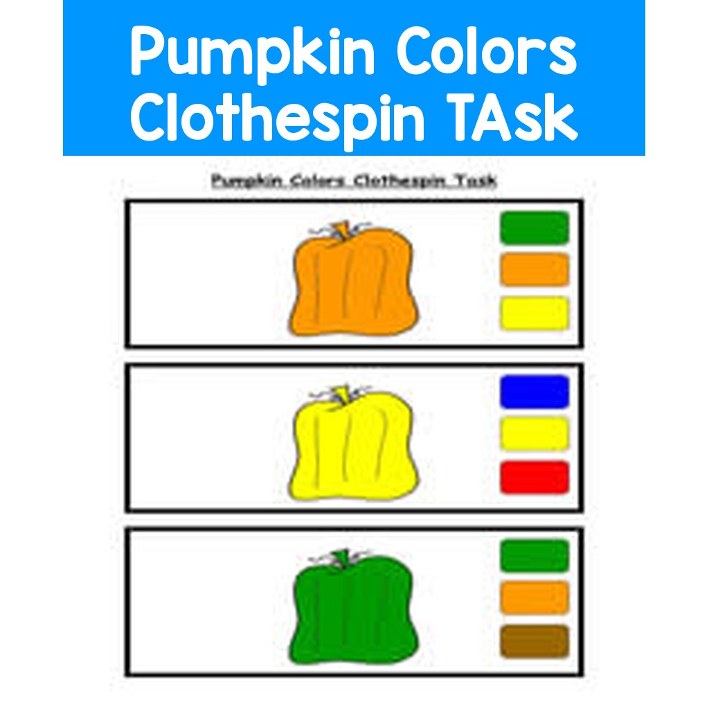 Pumpkin Colors Clothespin TAsk