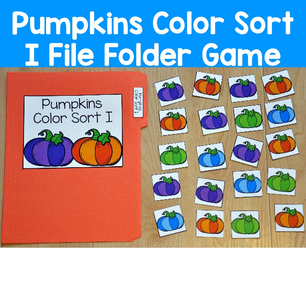 Pumpkins Color Sort I File Folder Game