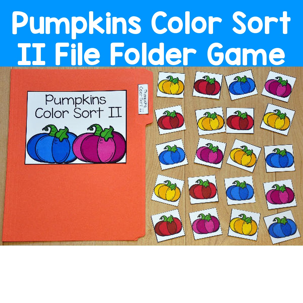 Pumpkins Color Sort II File Folder Game