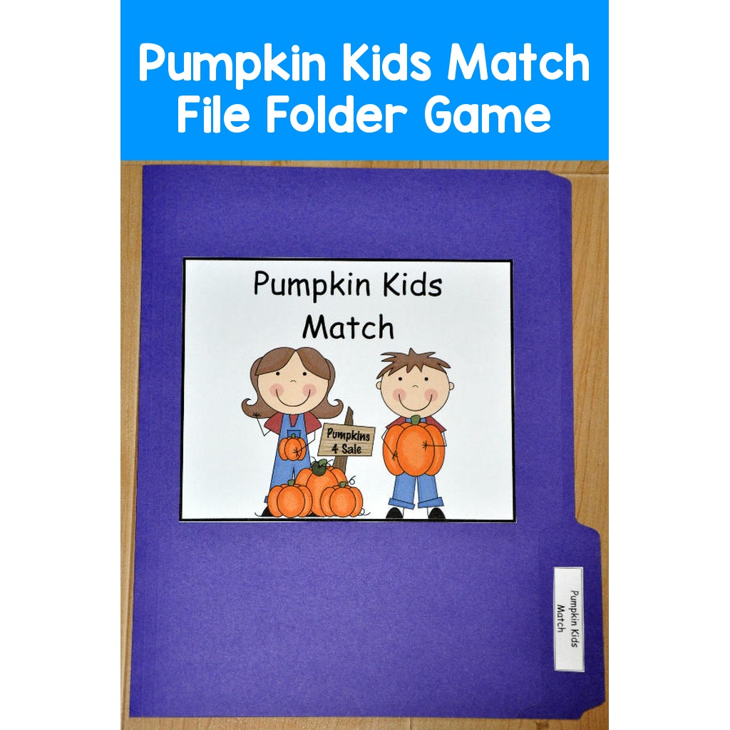Pumpkin Kids Match File Folder Game