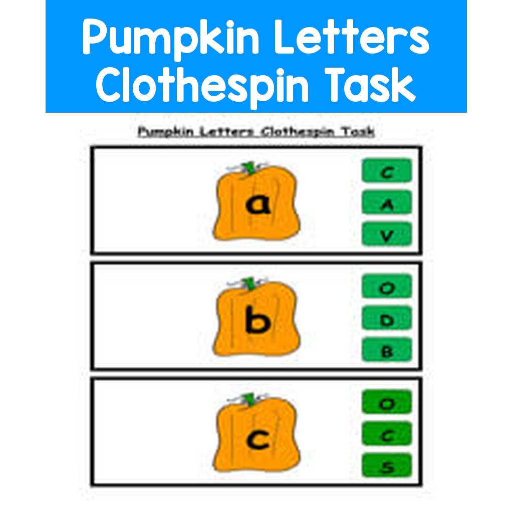 Pumpkin Letters Clothespin Task