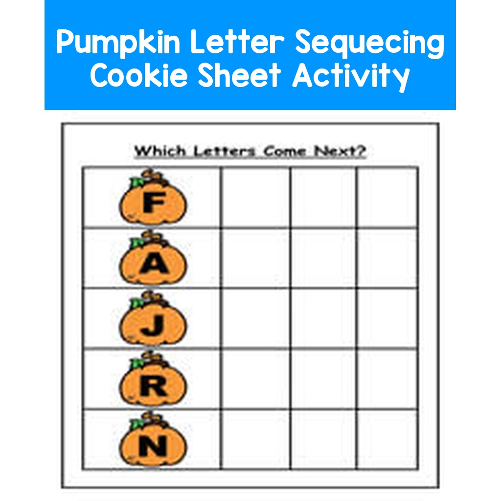 Pumpkin Letter Sequecing Cookie Sheet Activity