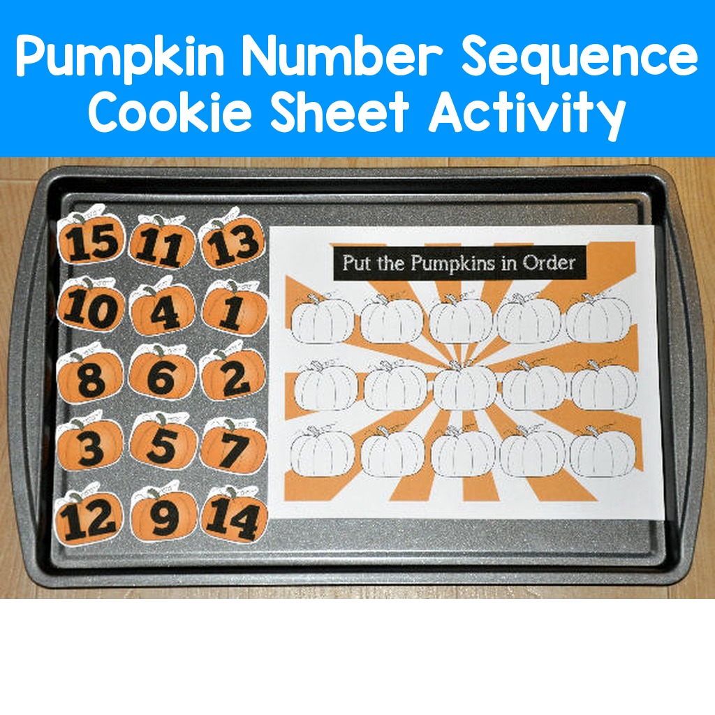 Pumpkin Number Sequence Cookie Sheet Activity