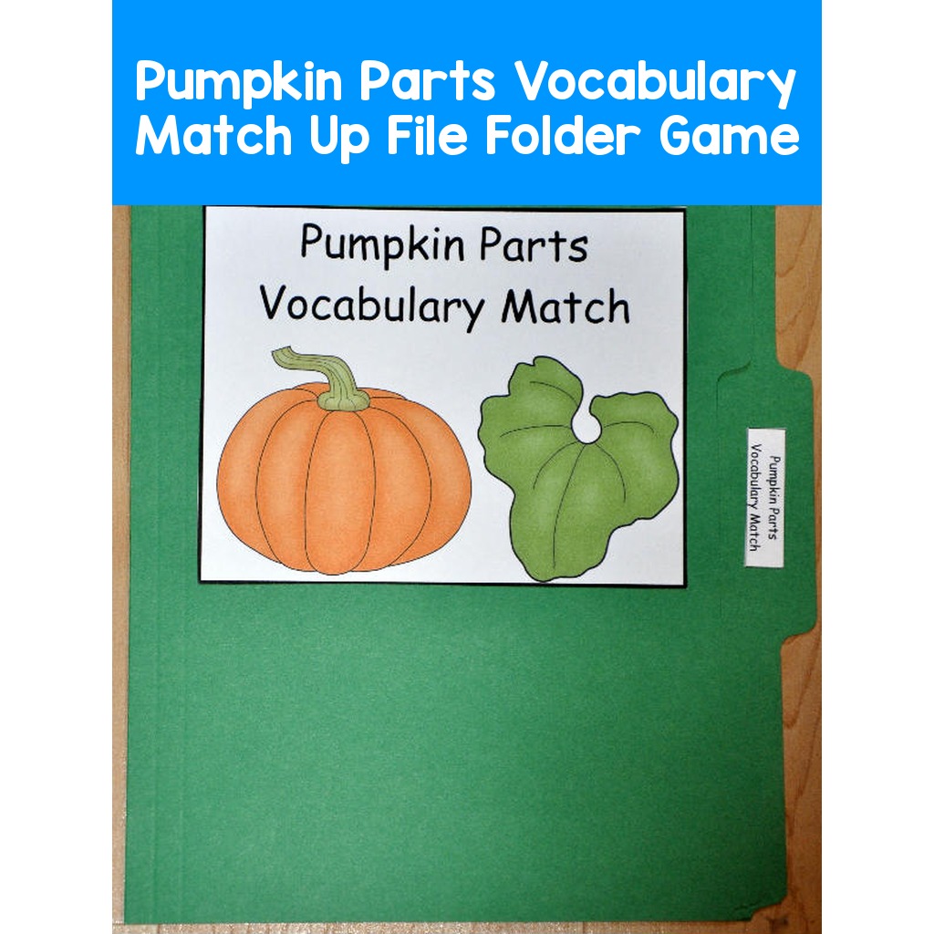 Pumpkin Parts Vocabulary Match Up File Folder Game