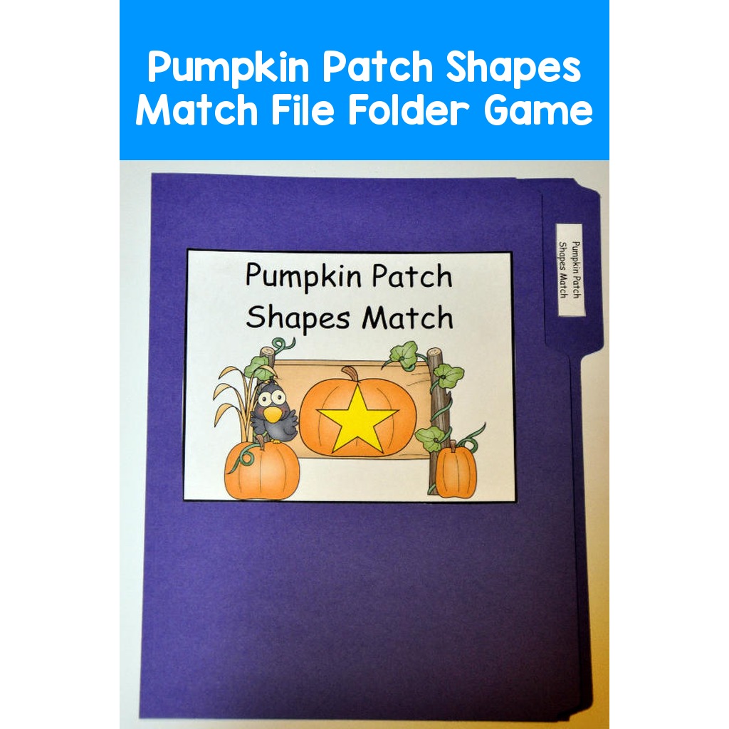 Pumpkin Patch Shapes Match File Folder Game