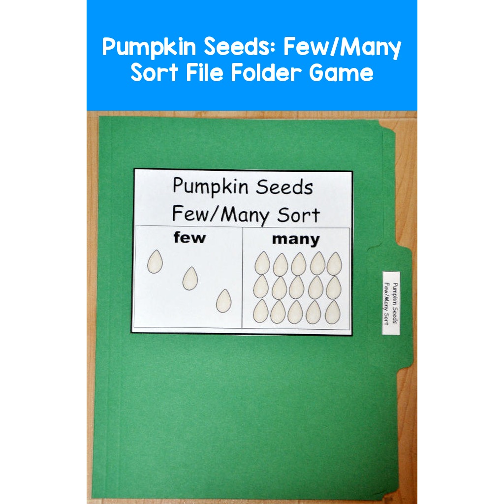 Pumpkin Seeds:  Few/Many Sort File Folder Game