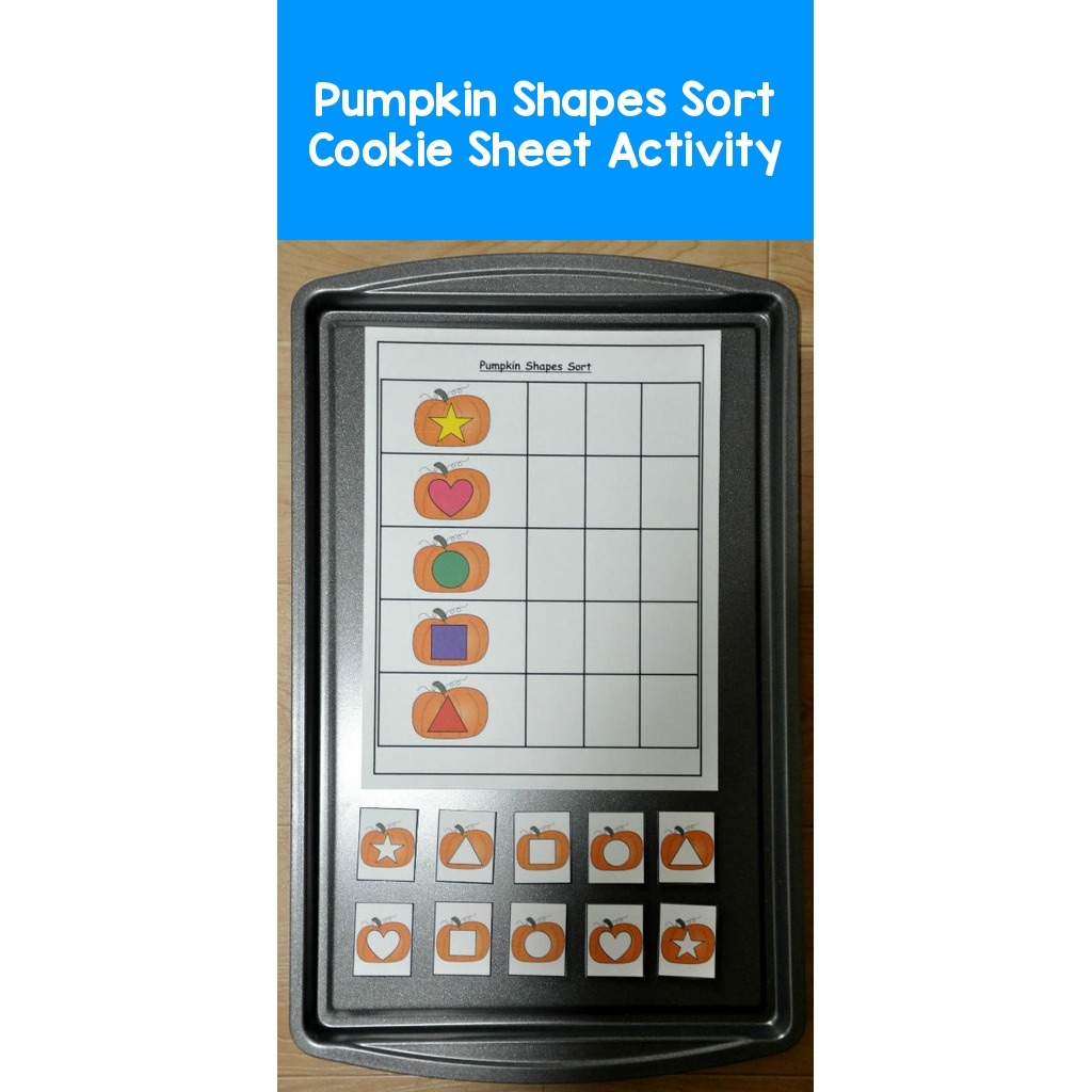 Pumpkin Shapes Sort Cookie Sheet Activity