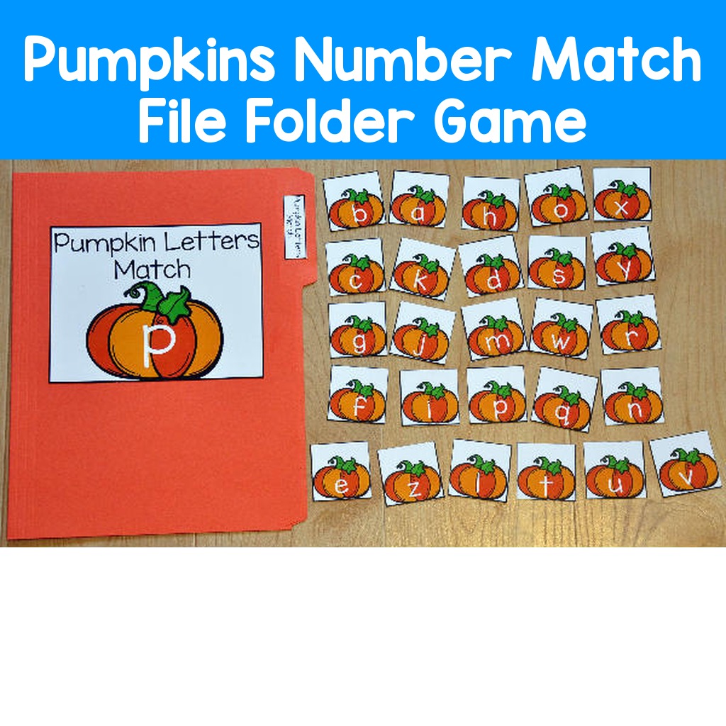Pumpkins Number Match File Folder Game