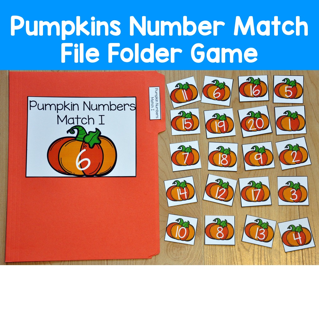 Pumpkins Number Match File Folder Game
