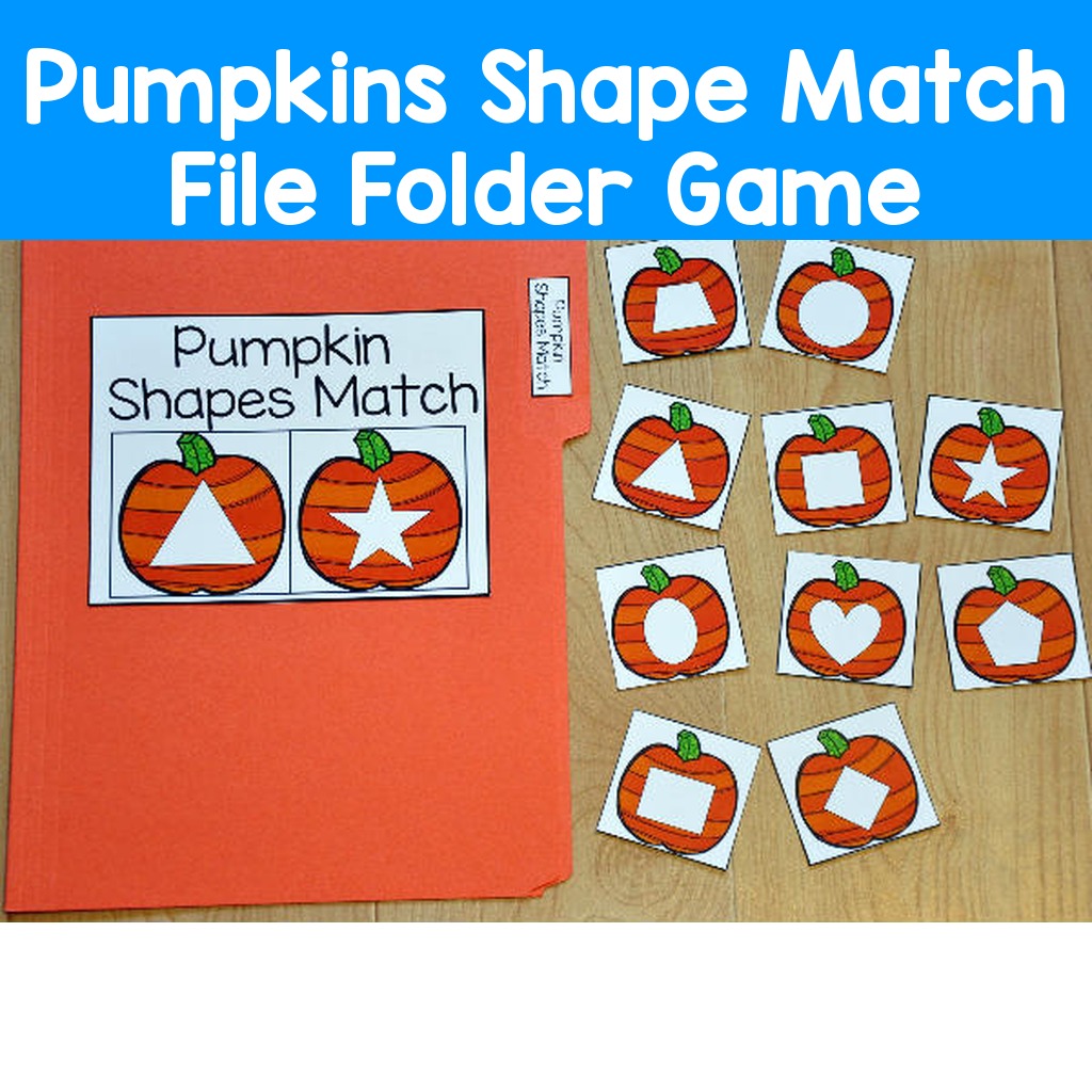 Pumpkins Shape Match File Folder Game