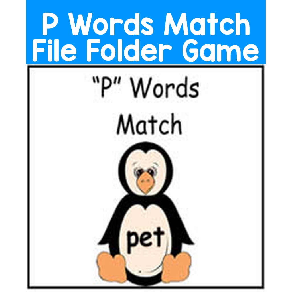 P Words Match File Folder Game