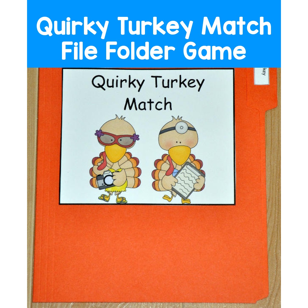 Quirky Turkey Match File Folder Game