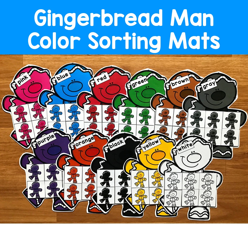 Gingerbread Man Color Sorting Mats