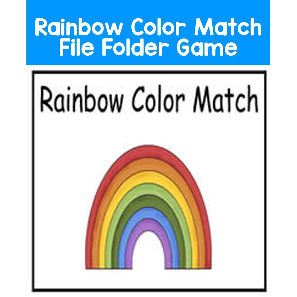 Rainbow Color Match File Folder Game