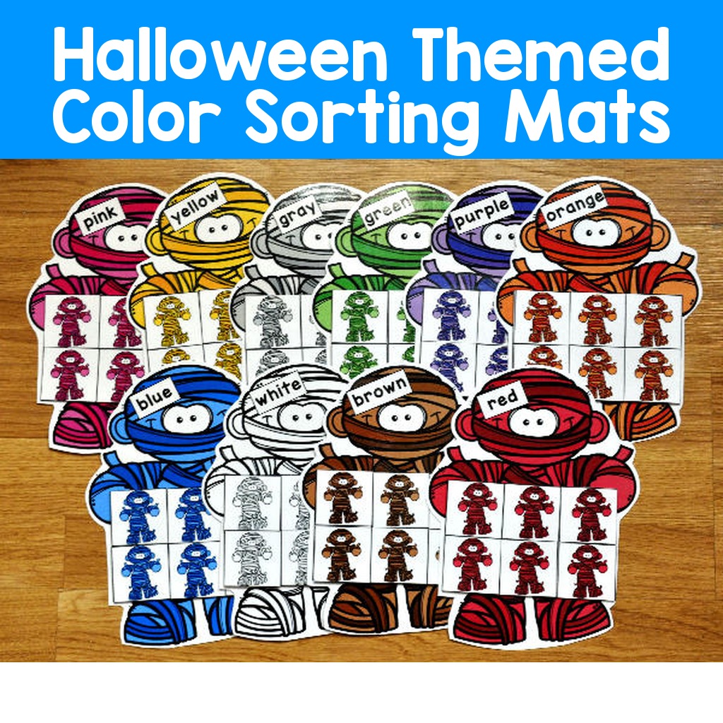 Halloween Themed Color Sorting Mats