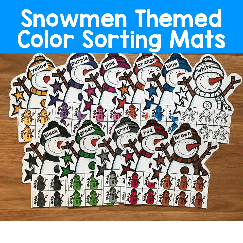 Snowmen Themed Color Sorting Mats