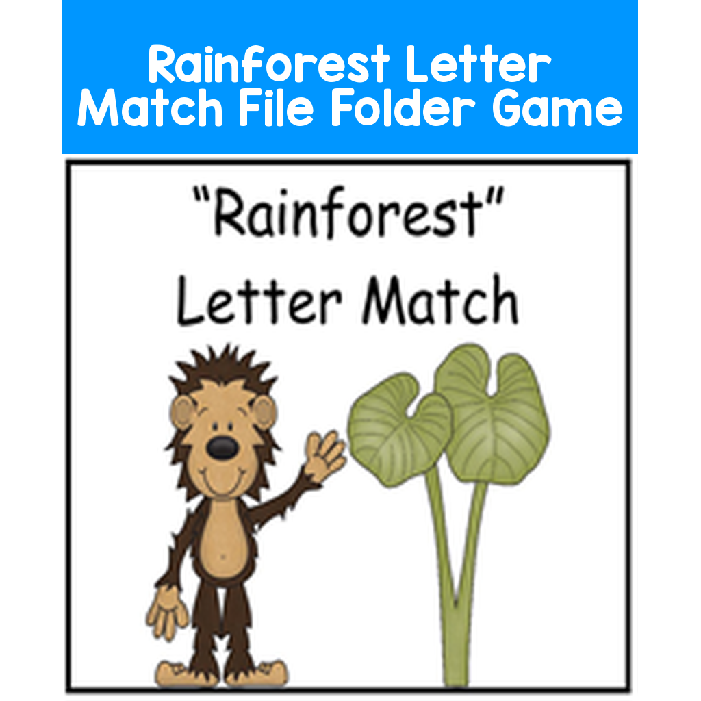 Rainforest Letter Match File Folder Game