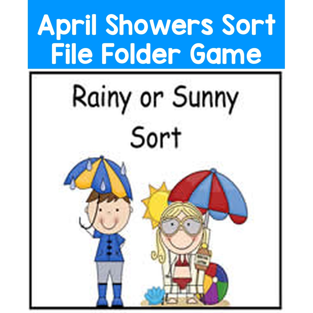 April Showers Sort File Folder Game