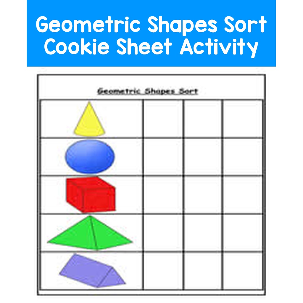 Geometric Shapes Sort Cookie Sheet Activity