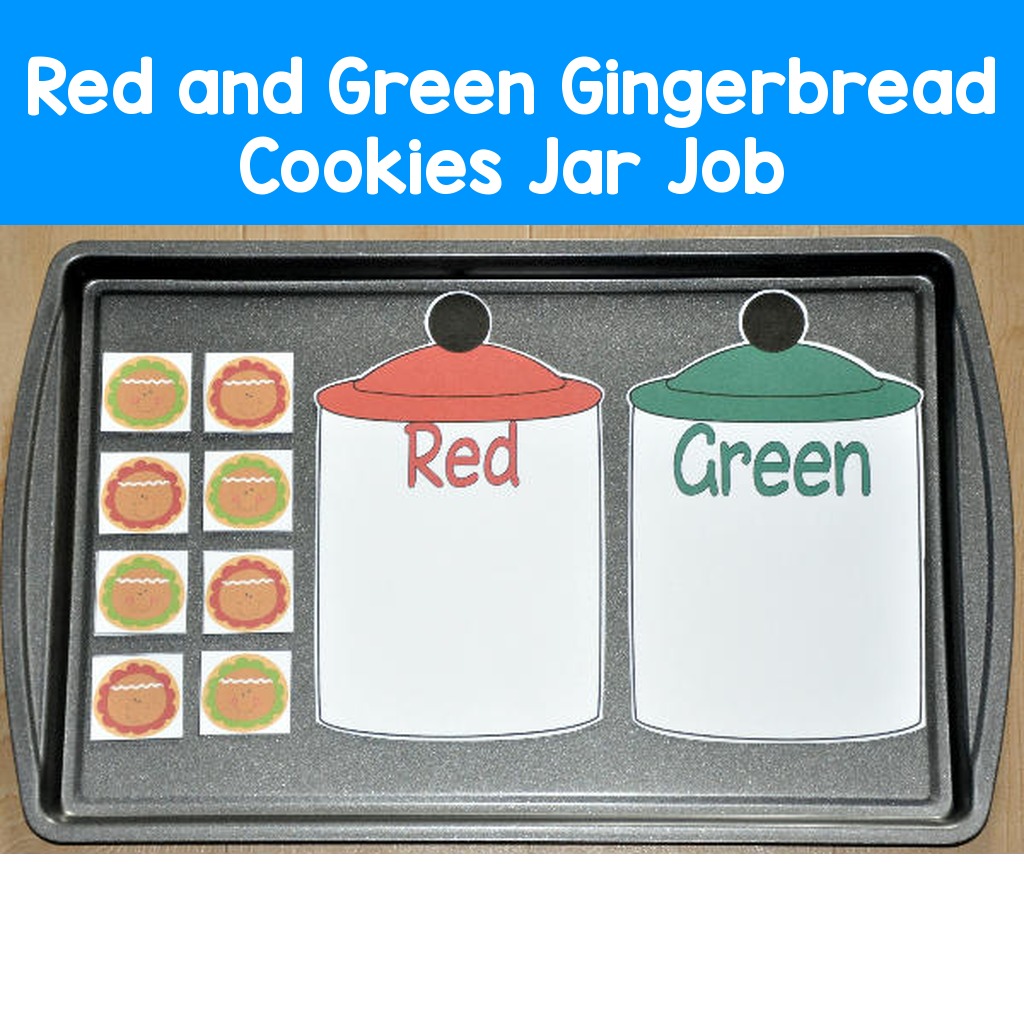 Red and Green Gingerbread Cookies Jar Job