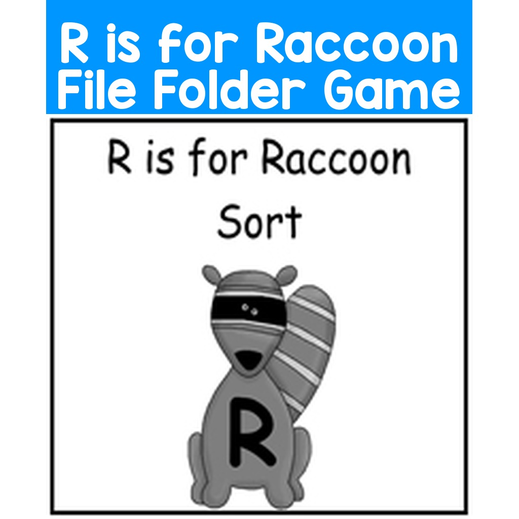 R is for Raccoon File Folder Game