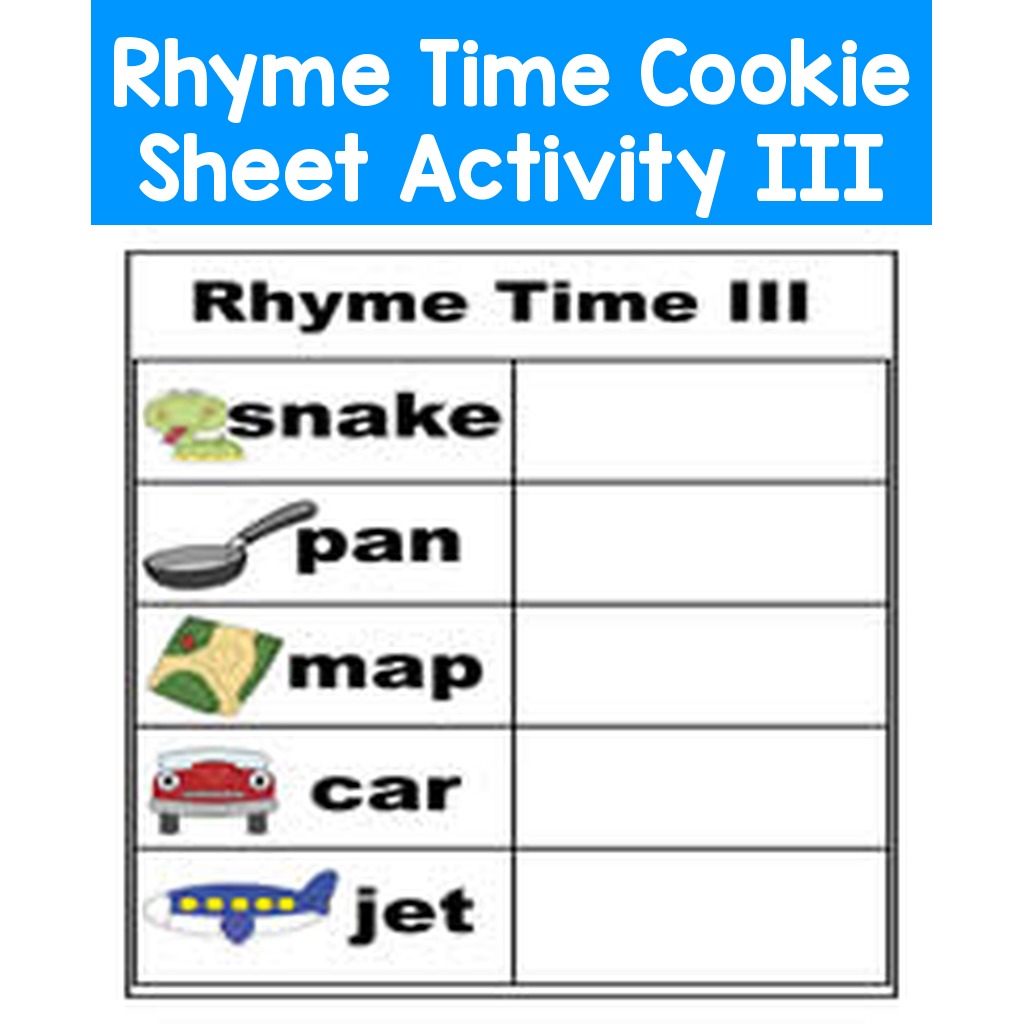 Rhyme Time Cookie Sheet Activity III