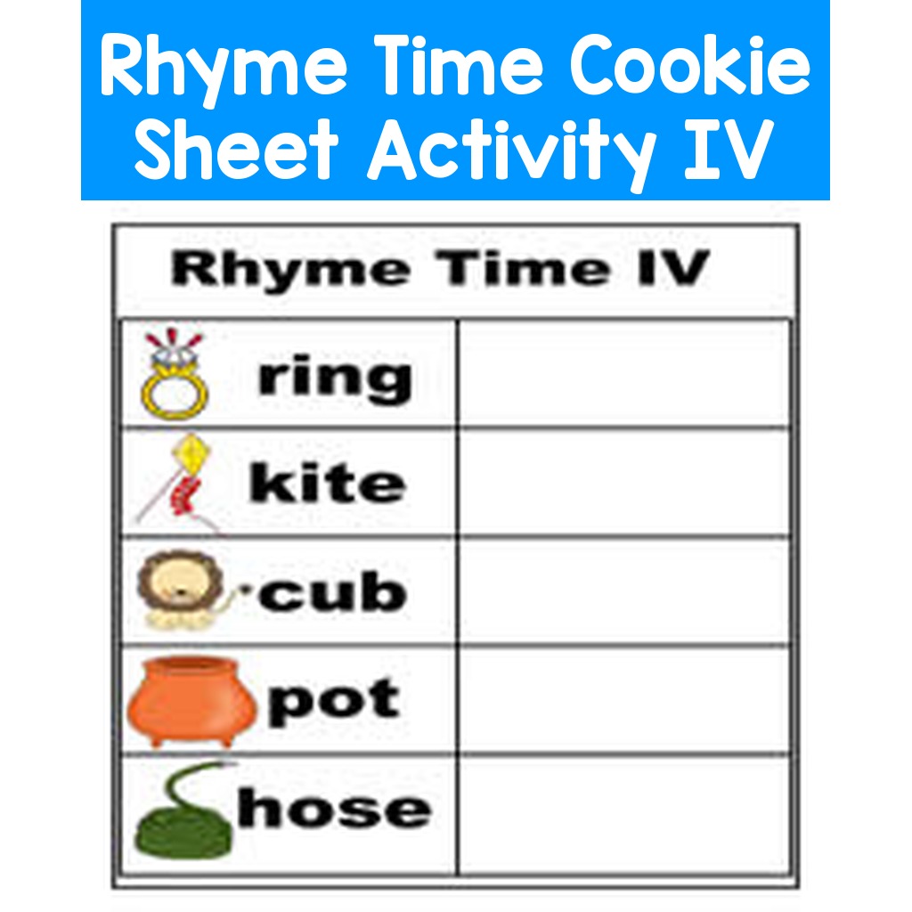 Rhyme Time Cookie Sheet Activity IV