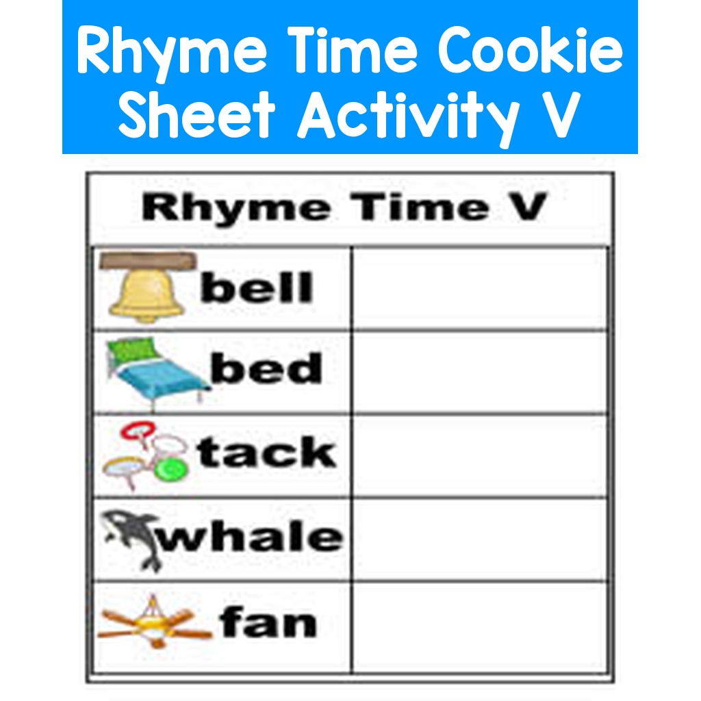Rhyme Time Cookie Sheet Activity V