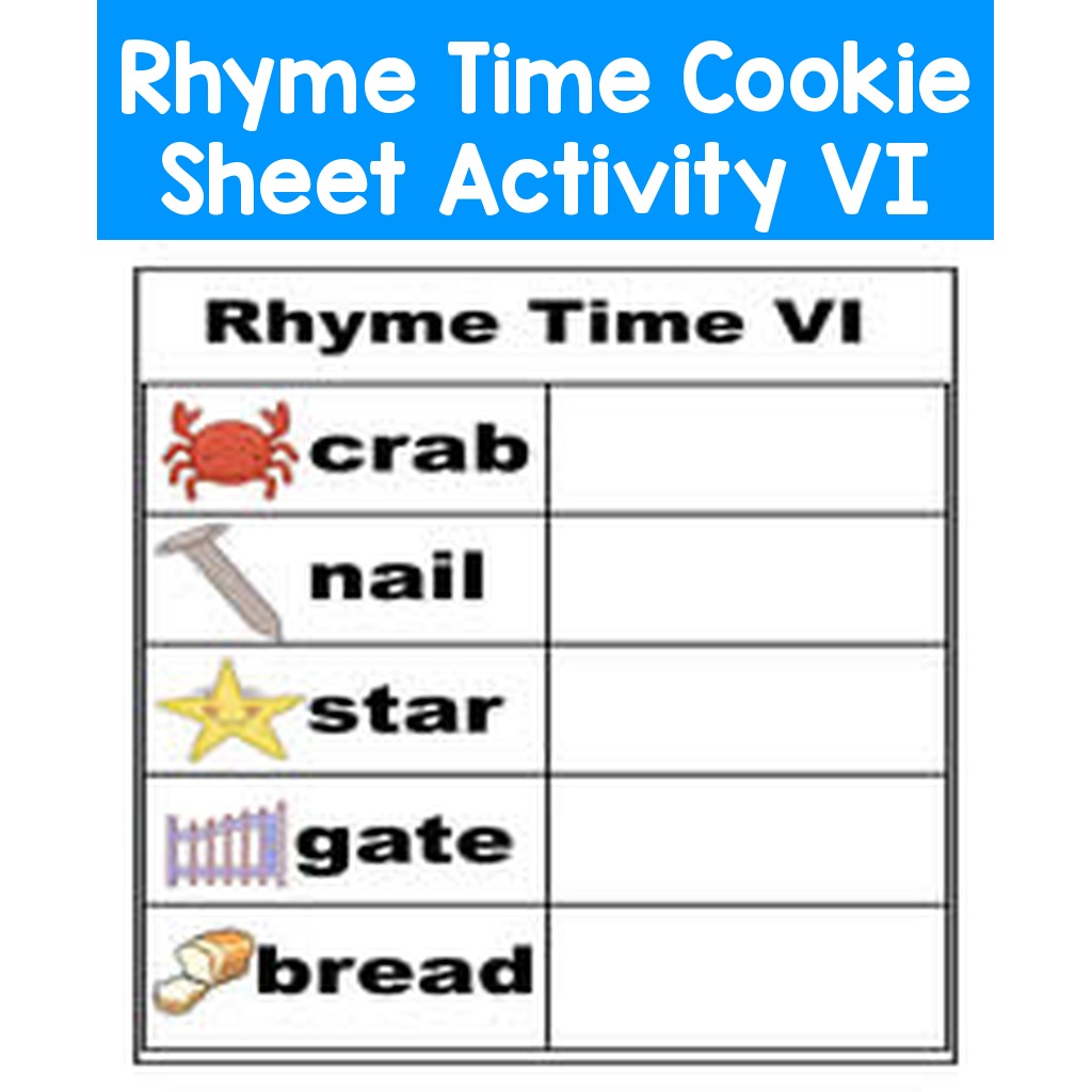 Rhyme Time Cookie Sheet Activity VI