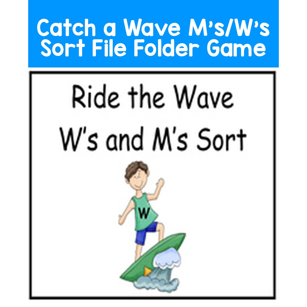 Catch a Wave M's/W's Sort File Folder Game