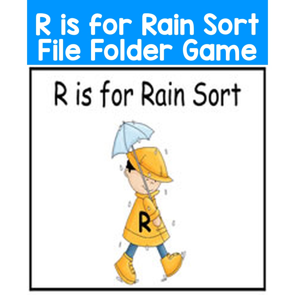 R is for Rain Sort File Folder Game