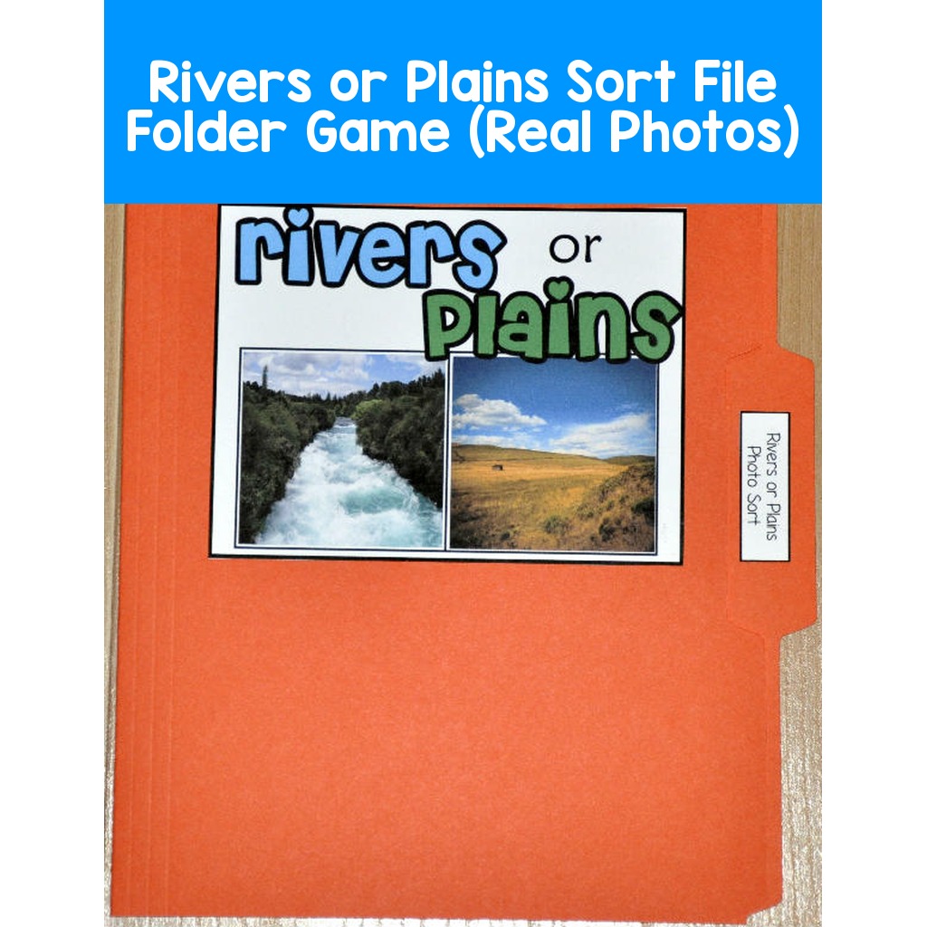 Rivers or Plains Sort File Folder Game (Real Photos)