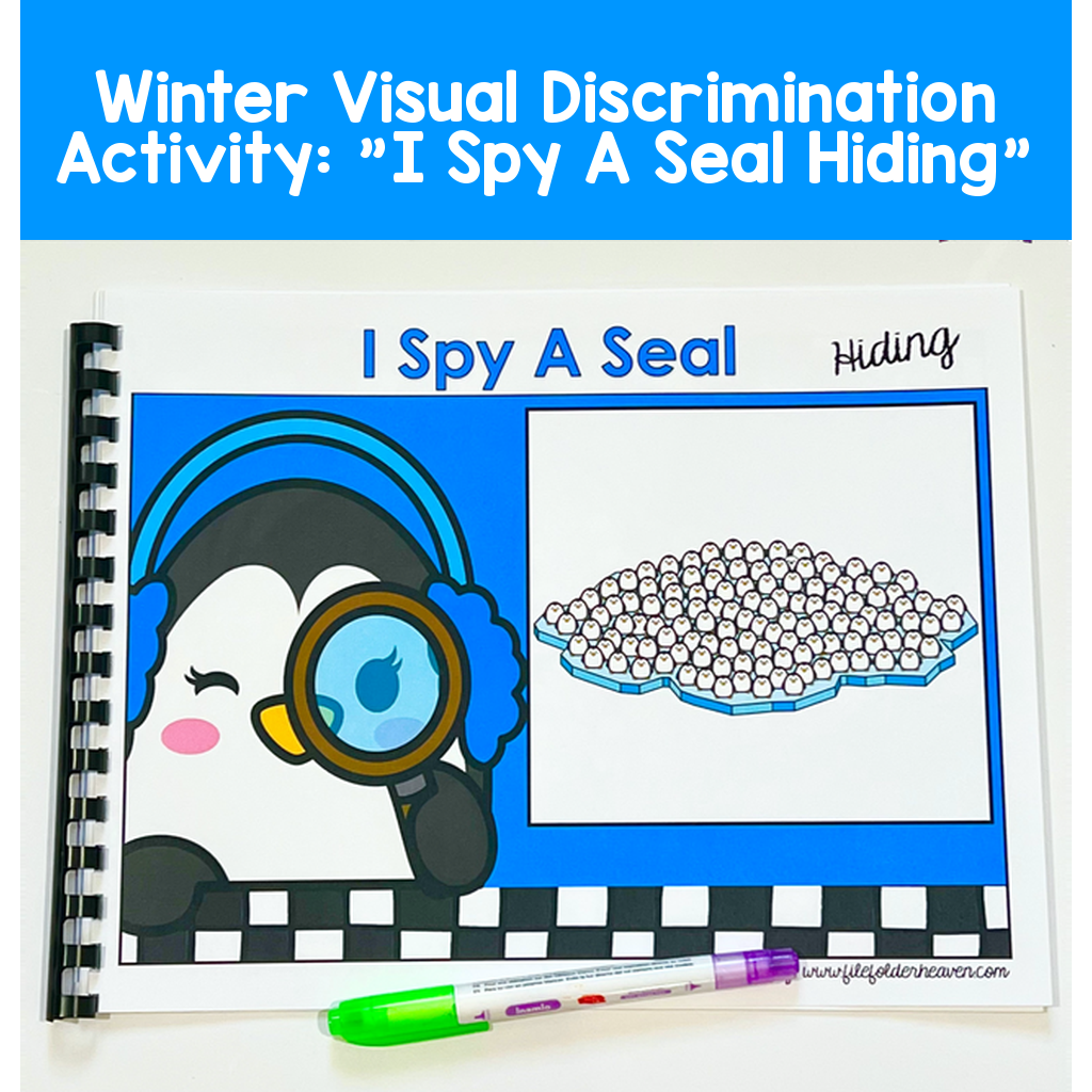 Winter Visual Discrimination Activity:  "I Spy A Seal Hiding"