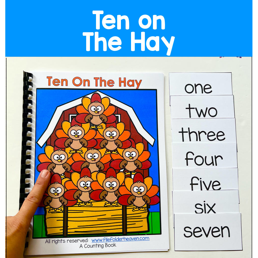 Thanksgiving  Adapted Book And Activities:  "Ten On The Hay"