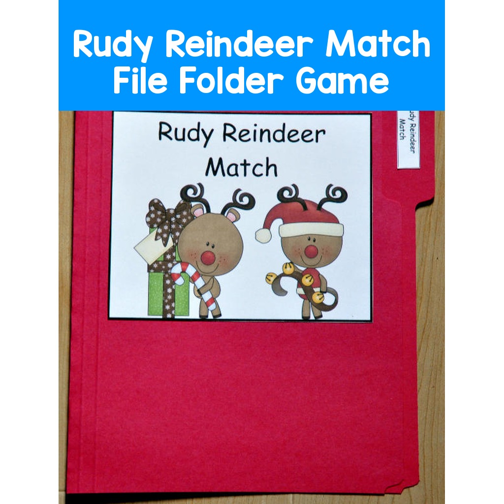 Rudy Reindeer Match File Folder Game