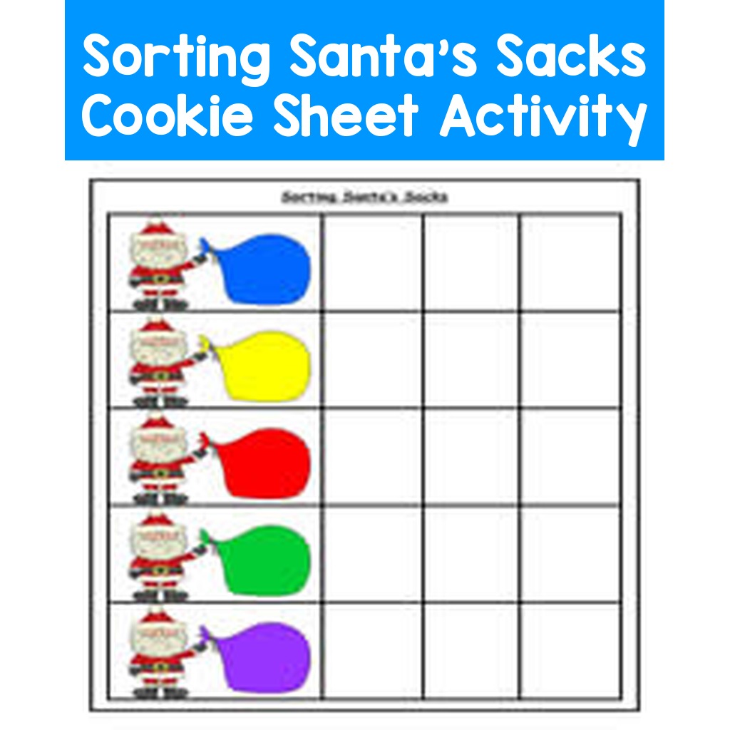 Sorting Santa's Sacks Cookie Sheet Activity