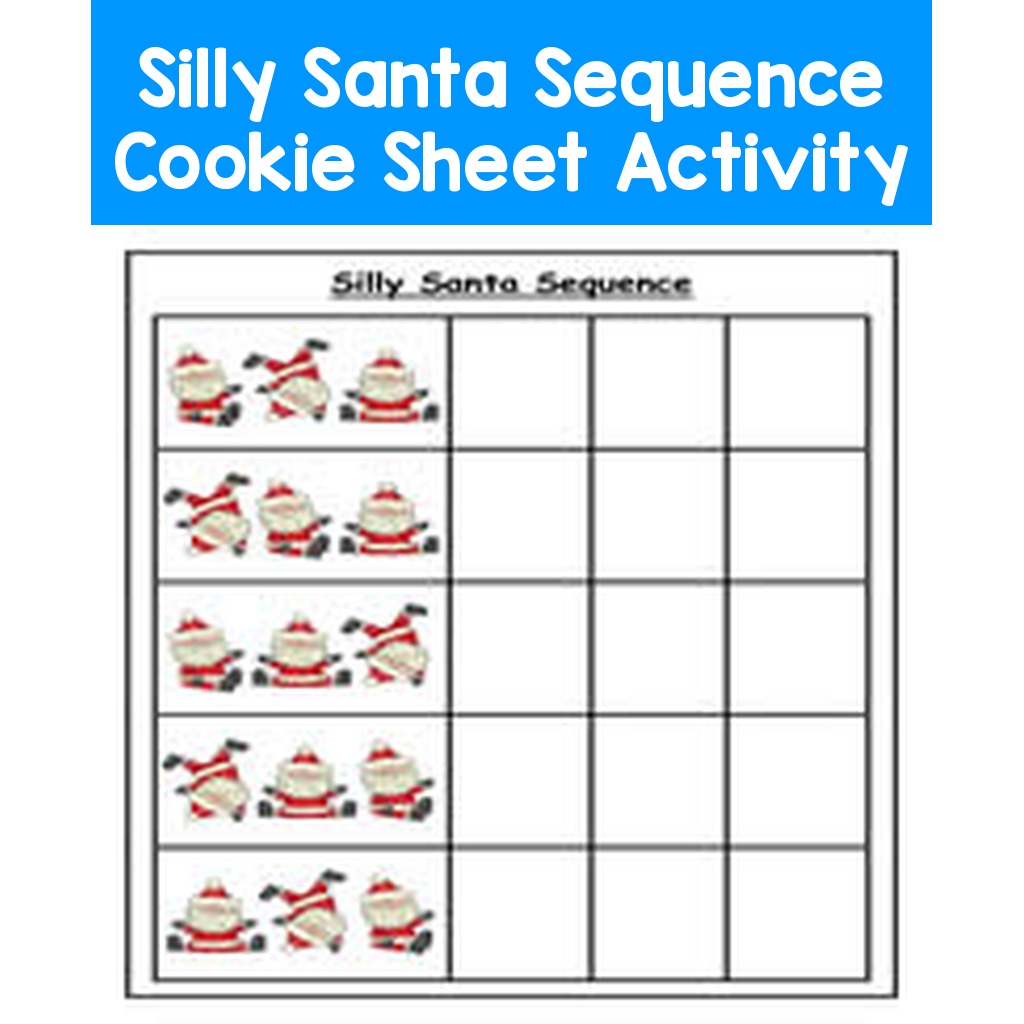 Silly Santa Sequence Cookie Sheet Activity