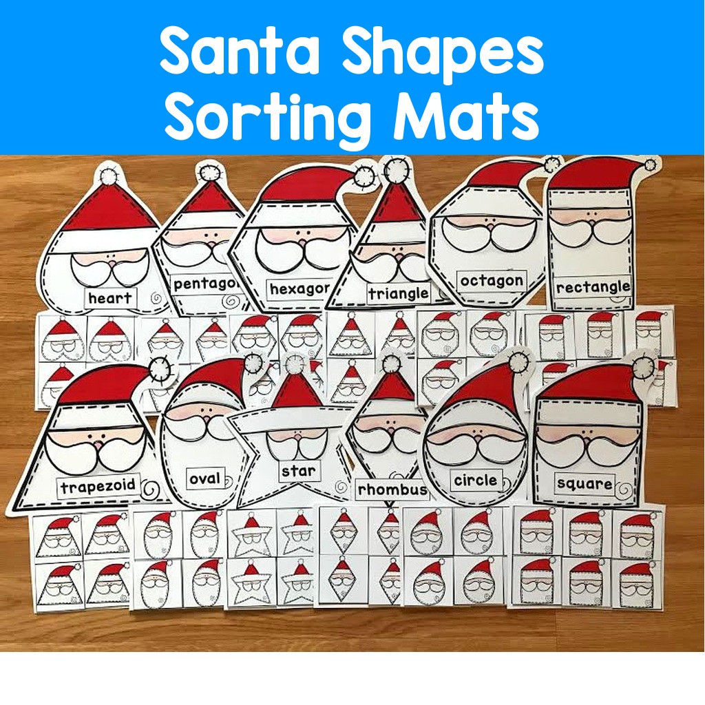 Santa Shapes Sorting Mats