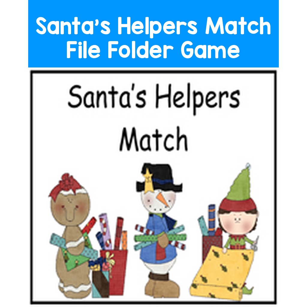 Santa's Helpers Match File Folder Game