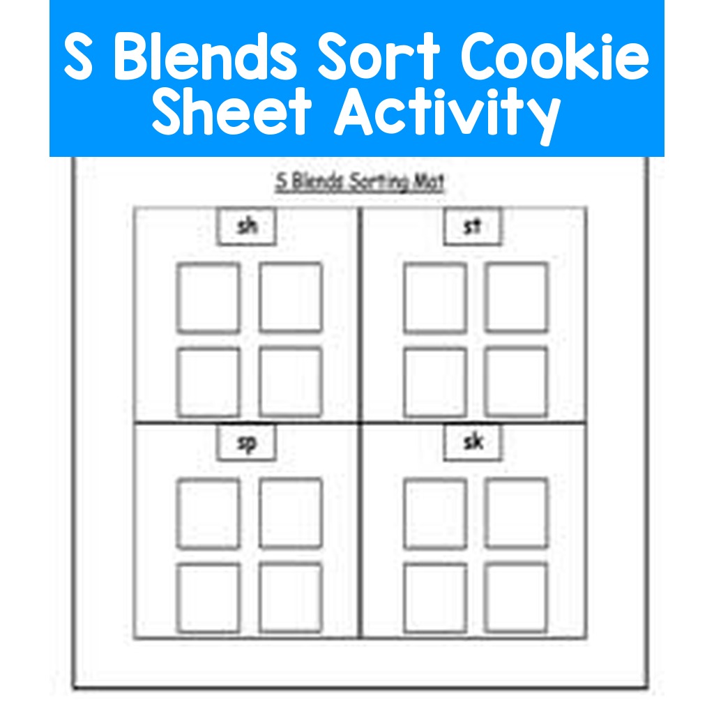 S Blends Sort Cookie Sheet Activity