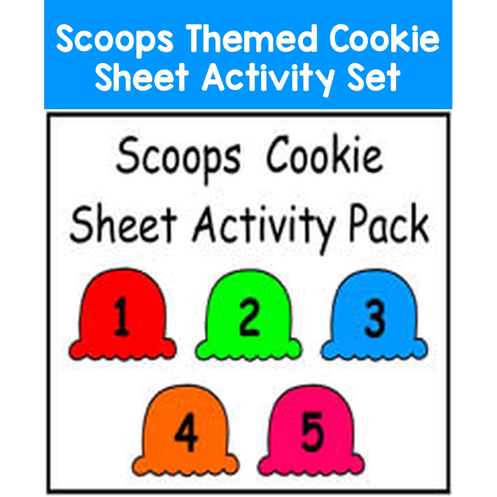Scoops Themed Cookie Sheet Activity Set