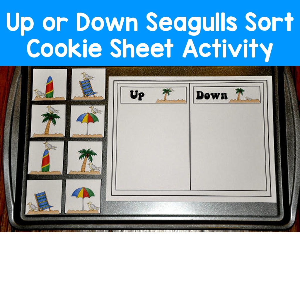 Up or Down Seagulls Sort Cookie Sheet Activity