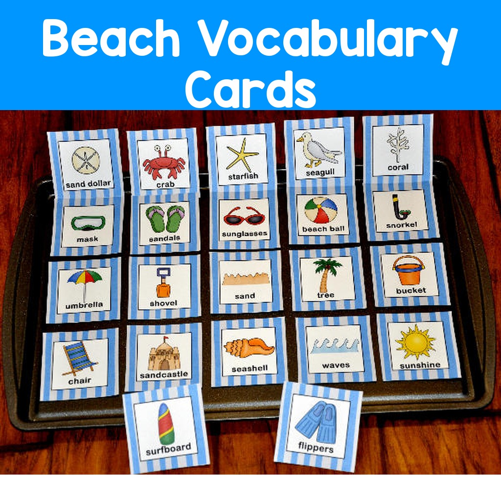 Beach Vocabulary Cards