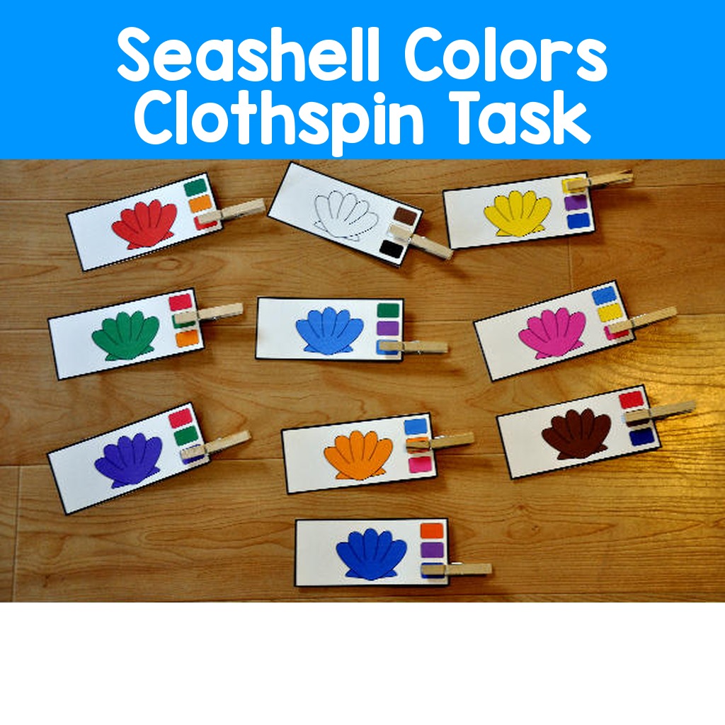 Seashell Colors Clothspin Task