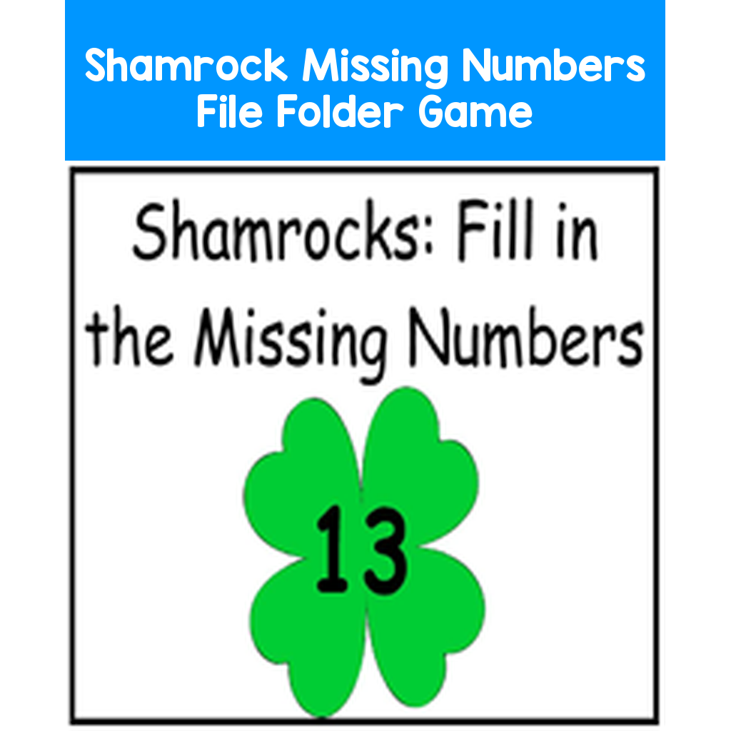 Shamrock Missing Numbers File Folder Game